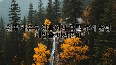 원주 개운동 원룸이사 용달 후기🚚 꿀팁 대방출! #이사준비